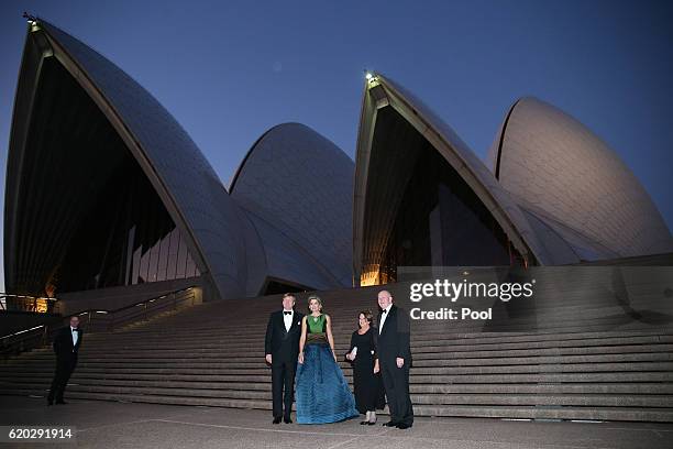 King Willem-Alexander and Queen Maxima of the Netherlands and Australian Governor-General Peter Cosgrove and his wife Lady Cosgrove pose for a...