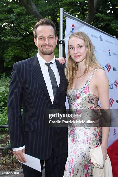 Josh Charles and Sophie Flack attend The Public Theater's Annual Gala & Opening Night of Hamlet at Shakespeare In The Park at Delacorte Theater on...