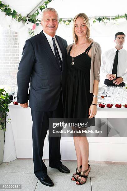 Christian Courtin-Clarins and Virginie Courtin attend CLARINS hosts Most Dynamic Woman Award at Private Roofdeck on June 13, 2008 in New York City.