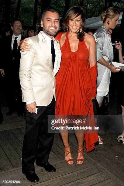 Edmundo Castillo and Donna Karan attend 2008 Council of Fashion Designers of America Awards Presented by SWAROVSKI - Inside Cocktail at New York...