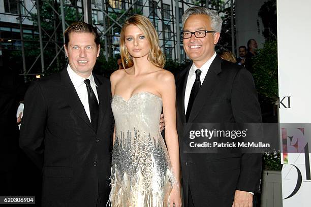 James Mischka, Hana Soukupova and Mark Badgeley attend 2008 Council of Fashion Designers of America Awards Presented by SWAROVSKI - Red Carpet...