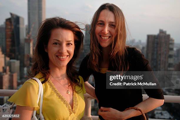 Sonja Johansson and Julie Szabo attend ADRIENNE LANDAU'S 2008 Home Accessories Collection at 350 W 50th St Penthouse on June 25, 2008 in New York...