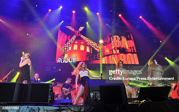 Chenoa, Natalia, Nuria Fergo and Gisela perform during the concert 'Operacion Triunfo El Reencuentro' on October 31, 2016 in Barcelona, Spain.