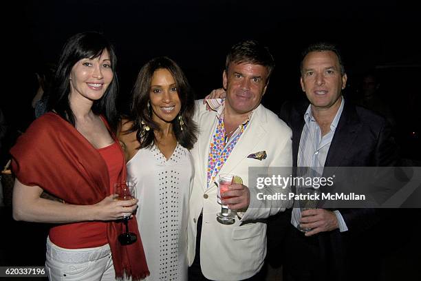 Elyse Slaine, Lynne White, Richard Lefkowitz and Steve Witkoff attend Rosanna Scotto's Birthday at Southampton on June 20, 2008 in Southampton, New...