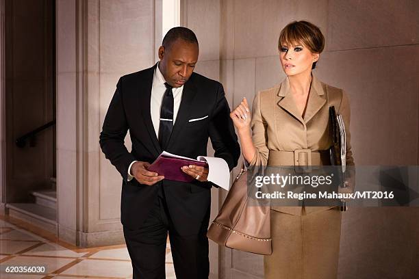 Melania Trump is photographed in the Trump Country House on January 5, 2016 in Westchester County, New York. Makeup by www.nicolebrylskincare.com.