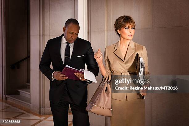 Melania Trump is photographed in the Trump Country House on January 5, 2016 in Westchester County, New York. Makeup by www.nicolebrylskincare.com.