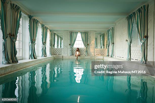 Melania Trump is photographed in the Trump Country House on January 5, 2016 in Westchester County, New York. Makeup by www.nicolebrylskincare.com.