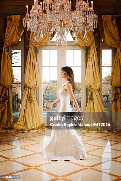 Melania Trump is photographed in the Trump Country House on January 5, 2016 in Westchester County, New York. Makeup by www.nicolebrylskincare.com.