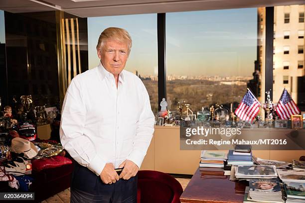 Donald Trump is photographed at Trump Tower on January 6, 2016 in New York City.