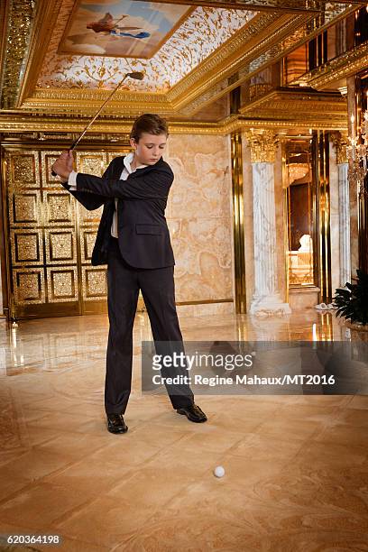 Barron Trump is photographed at Trump Tower on January 6, 2016 in New York City.