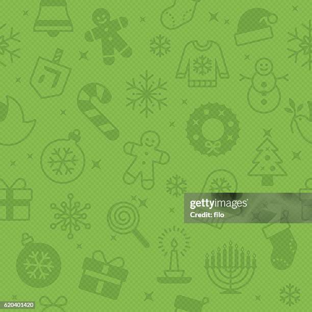 seamless green christmas season background - christmas hanukkah stock illustrations