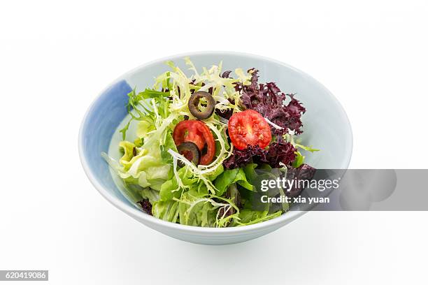 bowl of vegetables salad - side salad stock pictures, royalty-free photos & images