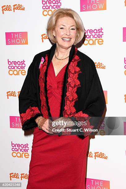 Diana Moran attends the Breast Cancer Care London Fashion Show in association with Folli Follie 2016 at Park Plaza Westminster Bridge Hotel on...