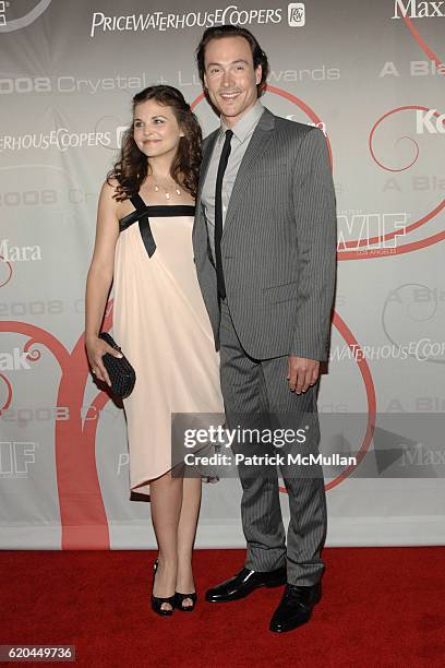 Ginnifer Goodwin and Chris Klein attend The Women In Film Crystal + Lucy Awards "A Black and White Gala" at Beverly Hilton Hotel on June 17, 2008 in...