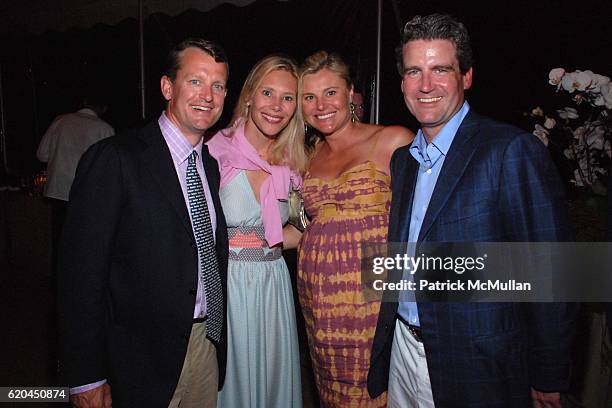 Michael Mahaffy, Tia Mahaffy, Daria O'Hara and Tim O'Hara attend The Nature Conservancy's Beaches & Bays Gala at East Hampton on June 28, 2008 in...