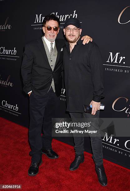 Producers Mark Canton and Courtney Solomon arrive at the premiere of Cinelou Releasing's 'Mr. Church' at ArcLight Hollywood on September 6, 2016 in...