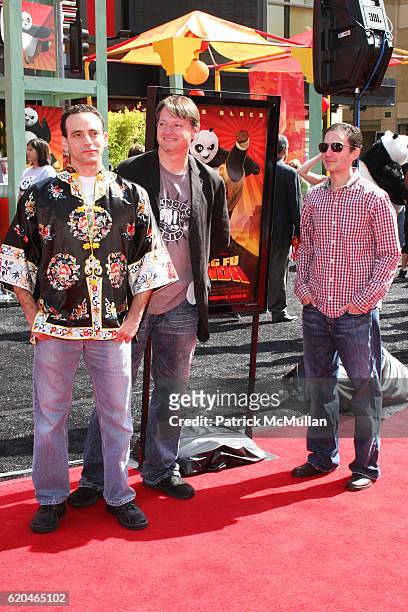 Ethan Reiff, Cyrus Voris and Jonathan Aibel attend Kung Fu Panda World Premiere at Grauman's Chinese Theatre. Hollywood on June 1, 2008 in Hollywood,...