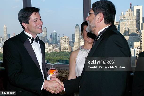 Steven Shindler and Jose Sergio Gabrielli attend WORLDFUND 2008 EDUCATION LEADERSHIP AWARD DINNER at Madarin Oriental Hotel on June 9, 2008 in New...