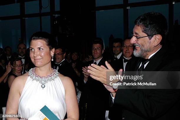 Luanne Zurlo and Jose Sergio Gabrielli attend WORLDFUND 2008 EDUCATION LEADERSHIP AWARD DINNER at Madarin Oriental Hotel on June 9, 2008 in New York...