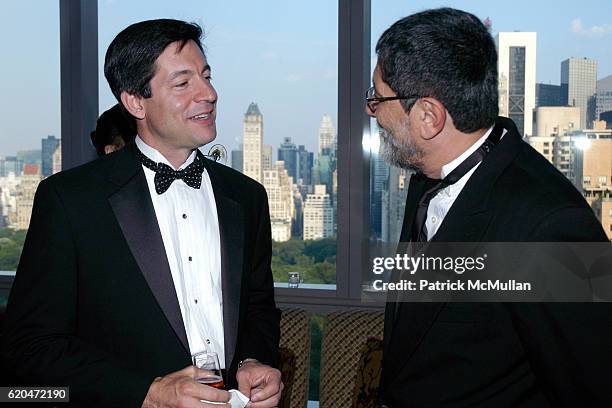 Steven Shindler and Jose Sergio Gabrielli attend WORLDFUND 2008 EDUCATION LEADERSHIP AWARD DINNER at Madarin Oriental Hotel on June 9, 2008 in New...