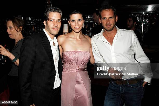 David Cornue, Milena Govich and Josh Lucas attend THE CINEMA SOCIETY & ACLU host the after party for "TRUMBO" at Tribeca Cinemas on June 16, 2008 in...