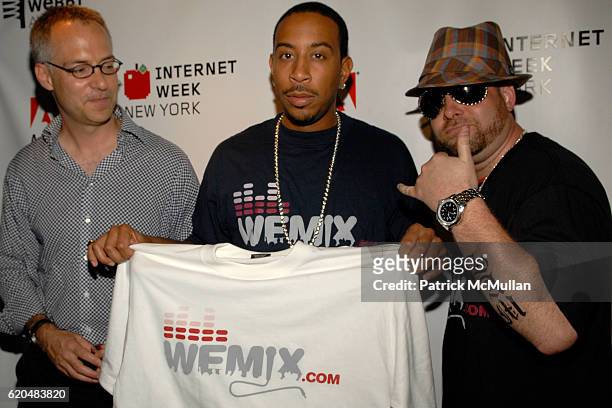 Matthew Apfel, Ludacris and Sneaky Pete attend The 12th Annual Webby Awards Afterparty at Hiro Ballroom at The Maritime Hotel 363 w 16th st on June...