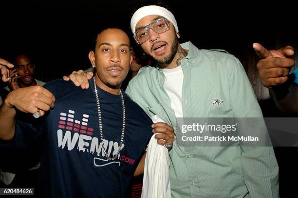 Ludacris and Travis Mccoy attend The 12th Annual Webby Awards Afterparty at Hiro Ballroom at The Maritime Hotel 363 w 16th st on June 10, 2008.
