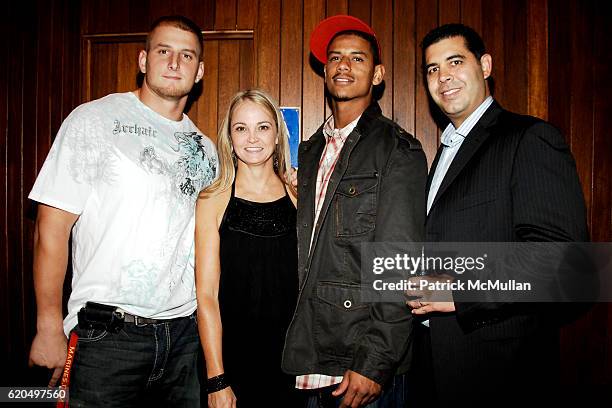 Dave Tollefson , Lori Flynn, Michael Johnson and Karim Farag attend EVERYDAY HEALTH 2nd Anniversary Party at Hudson Terrace on September 25, 2008 in...