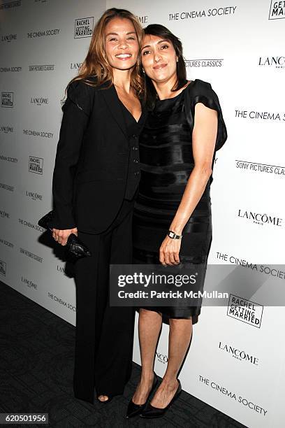 Jenny Lumet and Neda Armian attend THE CINEMA SOCIETY and LANCOME host a screening of "RACHEL GETTING MARRIED" at Landmark Sunshine Theater on...