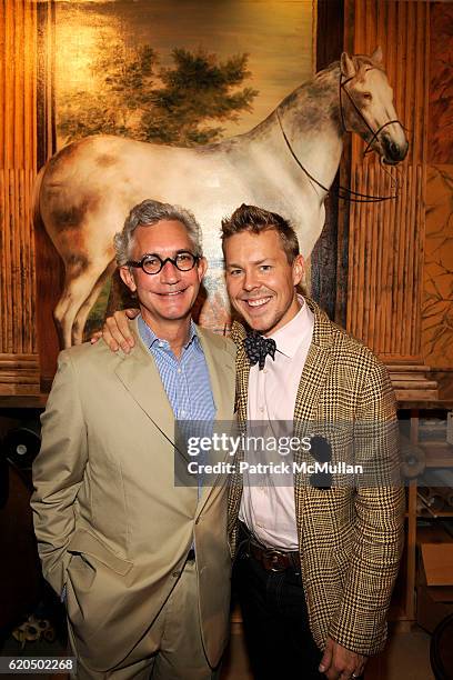 Joe Nye and Eddie Ross attend Cocktail party to celebrate the opening of THE DUTCH TOUCH ART COMPANY EXHIBITION at JOE NYE on September 25, 2008 in...