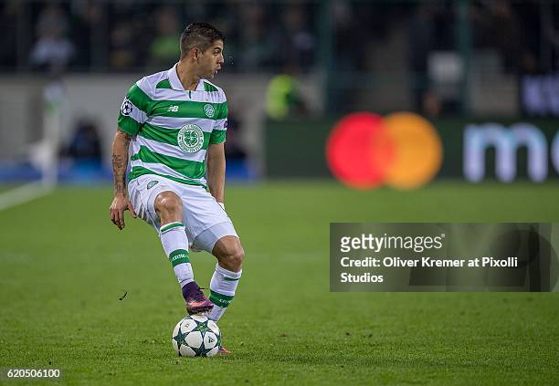 Defender Cristian Gamboa of Celtic FC Glasgow 1888 dribbling with the ball during the UEFA Champions League group C match between VfL Borussia...