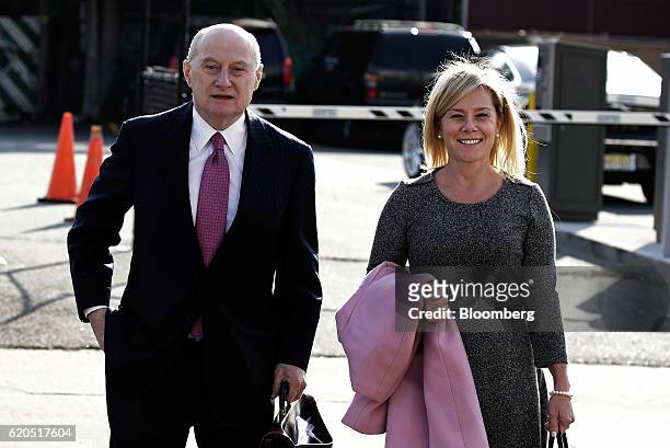 Bridget Anne Kelly, former deputy chief of staff for New Jersey Governor Chris Christie, right, arrives with lawyer Michael Critchley at the Martin...