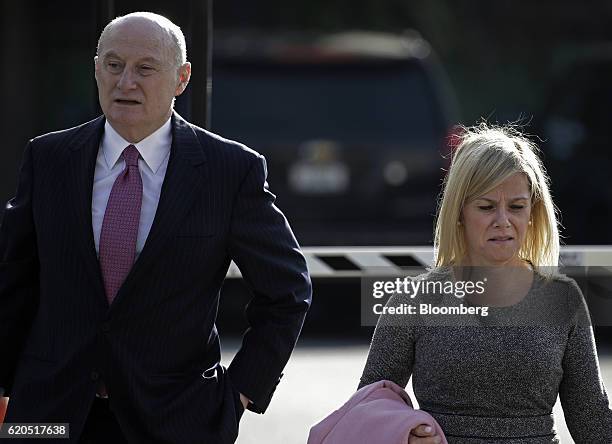 Bridget Anne Kelly, former deputy chief of staff for New Jersey Governor Chris Christie, right, arrives with lawyer Michael Critchley at the Martin...