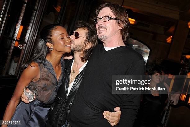 Genevieve Jones, Olivier Zahm and Gibby Haynes attend ZAC POSEN Spring 2009 Collection - After Party at Balthazar on September 11, 2008 in New York...