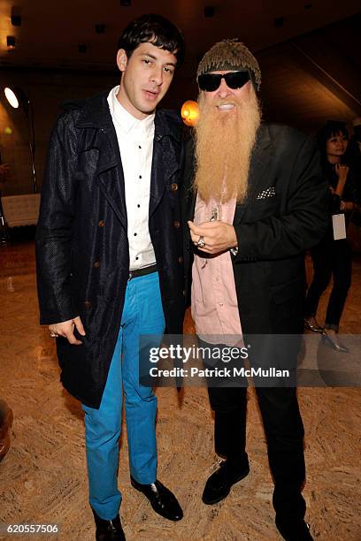 Mark Ronson and BIlly Gibbons attend TOMMY HILFIGER Spring 2009 Fashion Show at New York State Theater on September 11, 2008 in New York City.