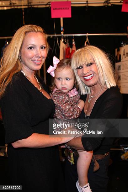 Lulu Johnson, Layla Johnson and Betsey Johnson attend BETSEY JOHNSON Spring 2009 Fashion Show at Bryant Park Tents on September 9, 2008 in New York...