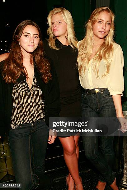 Rachel Roberts, Caroline Rowley and Alina Kohlem attend DAVID LACHAPELLE Exhibition Celebration Dinner at Mr. Chow on September 12, 2008 in New York...