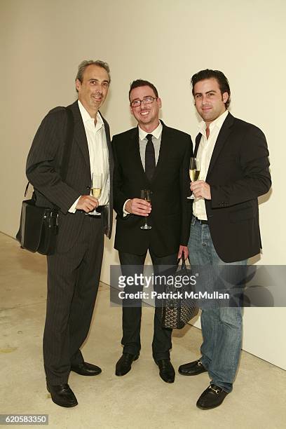 David Thalberg, Lynn Willis and John Weiss attend LOUIS XIII Celebrates WALLPAPER'S Guest Editor LOUISE BOURGEOISE with HELMUT LANG at Cheim & Reid...