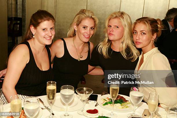 Theodora Roosevelt, Avry Broadbent, Caroline Rowley and Alina Kohlem attend DAVID LACHAPELLE Exhibition Celebration Dinner at Mr. Chow on September...