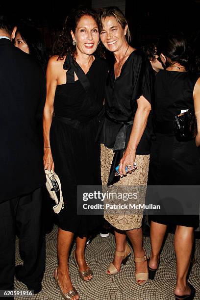 Jacqueline Schnabel and Nadine Johnson attend Private Dinner hosted by CARLOS JEREISSATI, CEO of IGUATEMI at Pastis on September 6, 2008 in New York...