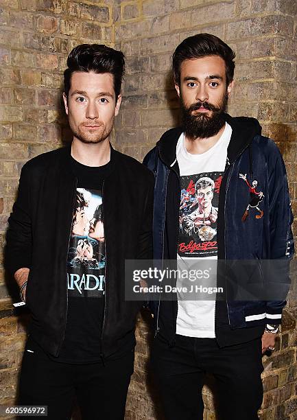 Dan Smith and Kyle Simmons of Bastille attend The Stubhub Q Awards 2016 at The Roundhouse on November 2, 2016 in London, England.