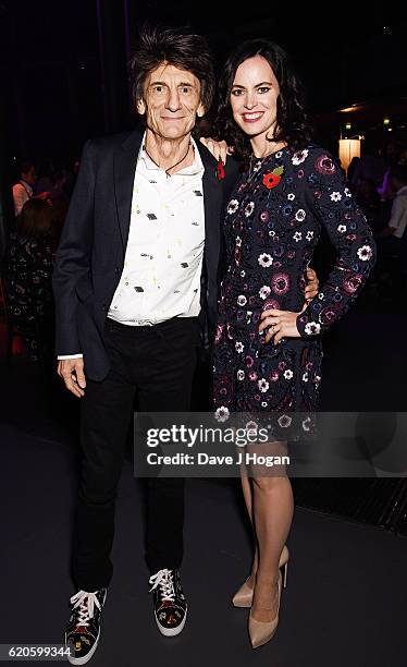 Ronnie Wood and Sally Wood attend The Stubhub Q Awards 2016 at The Roundhouse on November 2, 2016 in London, England.