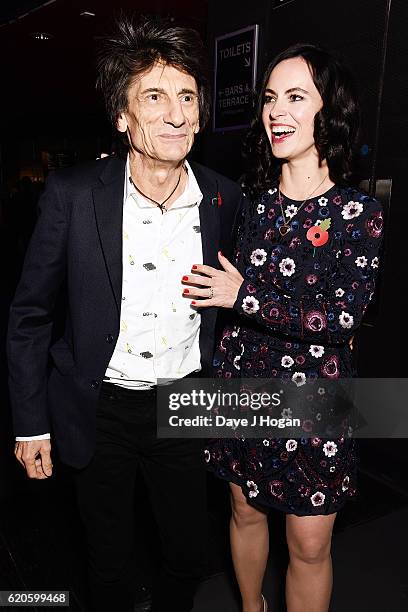 Ronnie Wood and Sally Wood attend The Stubhub Q Awards 2016 at The Roundhouse on November 2, 2016 in London, England.