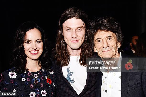 Sally Wood, James Bay and Ronnie Wood attend The Stubhub Q Awards 2016 at The Roundhouse on November 2, 2016 in London, England.
