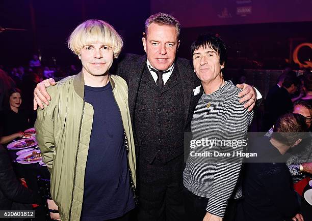 Tim Burgess, Suggs and Johnny Marr attend The Stubhub Q Awards 2016 at The Roundhouse on November 2, 2016 in London, England.