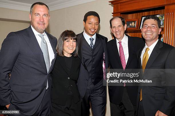Edward Menicheschi, Lisa Robinson, Terrence Howard, Michael Gould and Tony Spring attend BLOOMINGDALE'S and VANITY FAIR host "THE BEAT OF CHIC" at...