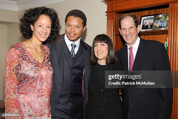 Lisa Ellis, Terrence Howard, Lisa Robinson and Michael Gould attend BLOOMINGDALE'S and VANITY FAIR host "THE BEAT OF CHIC" at Bloomingdale's on...