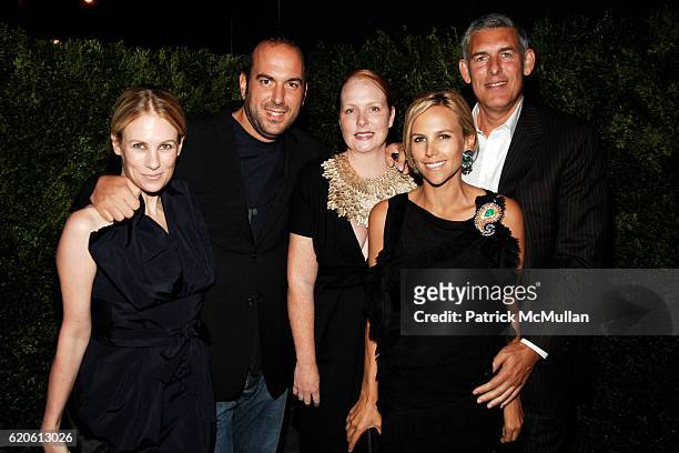 Rebekah McCabe, Mario Grauso, Anne Grauso, Tory Burch and Lyor Cohen attend THE CINEMA SOCIETY with CHANEL BEAUTE & VOGUE host the after party for...