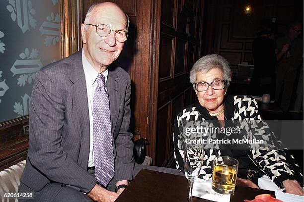 Robert Carswell and Nef Evelyn attend Presentation of the Clark Prize to PETER SCHJELDAHL at The Plaza Hotel on September 10, 2008 in New York City.