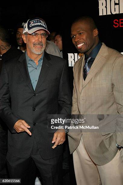 Jon Avnet and Curtis "50 Cent" Jackson attend PREMIERE of RIGHTEOUS KILL at Ziegfeld Theater on September 10, 2008 in New York City.
